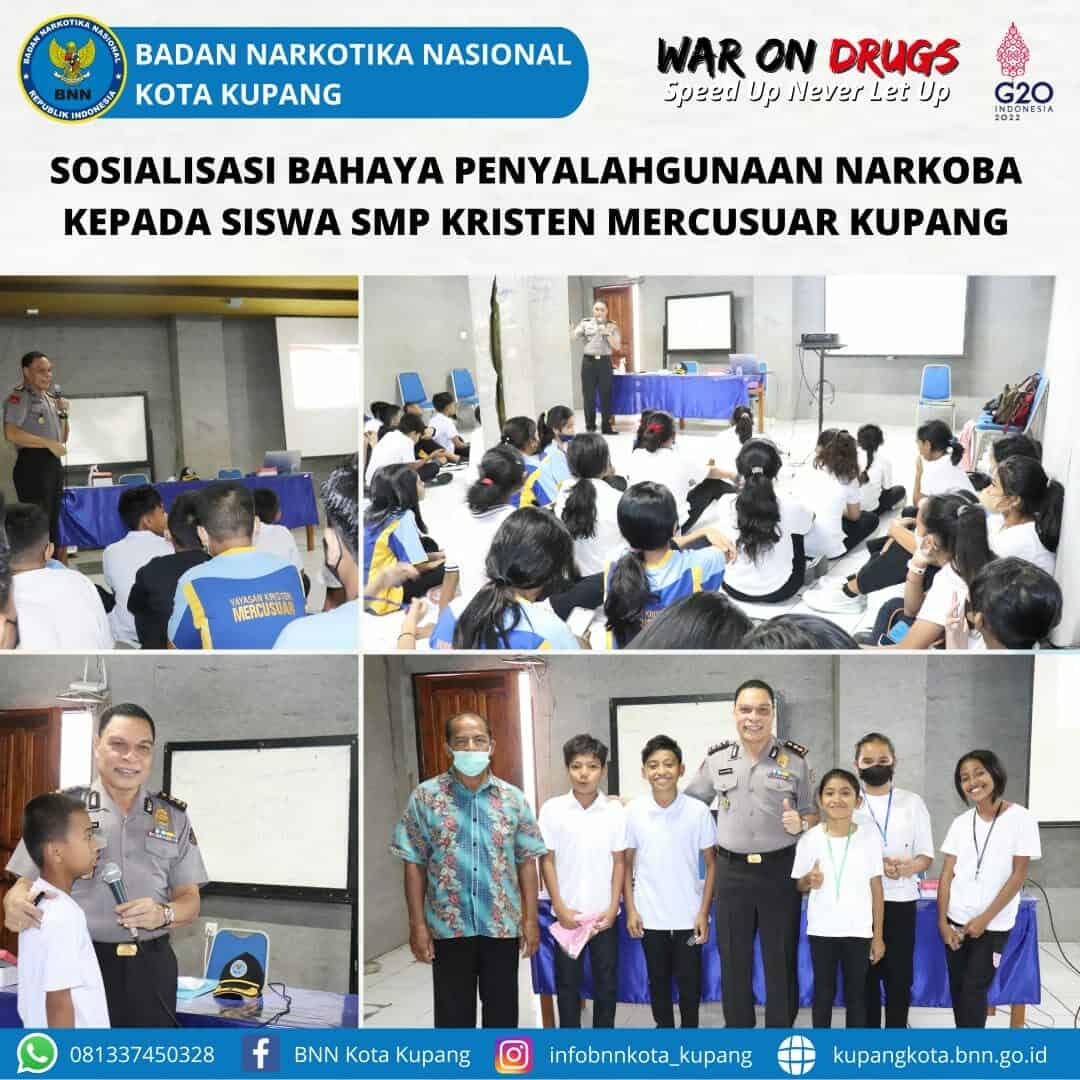 Sosialisasi Bahaya Narkoba kepada Siswa SMP Kristen Mercusuar Kupang Sosialisasi Bahaya Narkoba kepada Siswa SMP Kristen Mercusuar Kupang