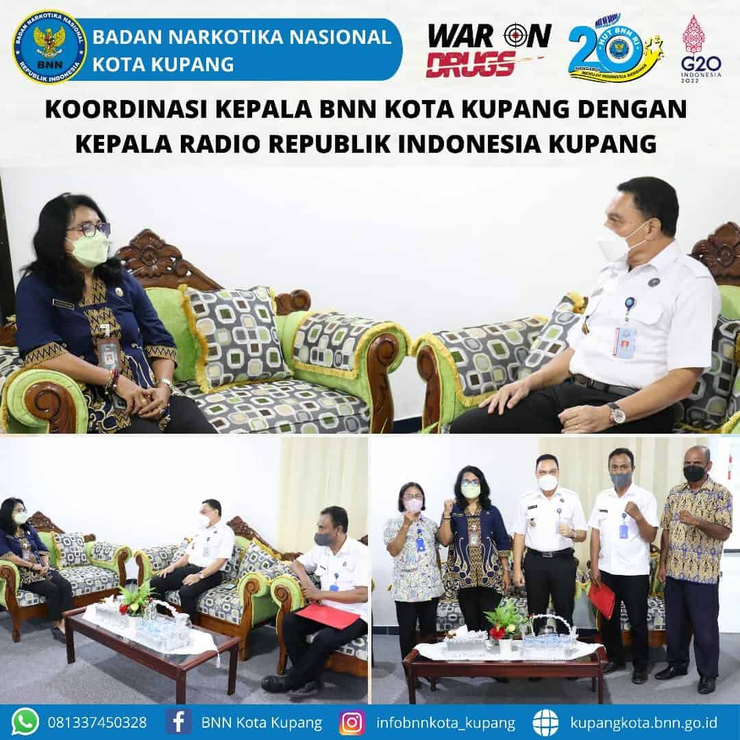 Koordinasi Kepala BNN Kota Kupang dengan Kepala RRI Kupang Koordinasi Kepala BNN Kota Kupang dengan Kepala RRI Kupang