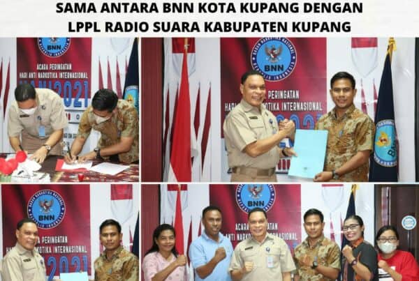 Penandatanganan Perjanjian Kerja Sama antara BNN Kota Kupang dengan Lembaga Penyiaran Publik Lokal (LPPL) Radio Suara Kabupaten Kupang