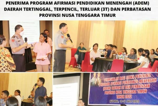 Sosialisasi Bahaya Narkoba kepada Siswa Penerima Program Afirmasi Pendidikan Menengah (ADEM) Daerah Tertinggal, Terpencil, Terluar (3T) dan Perbatasan